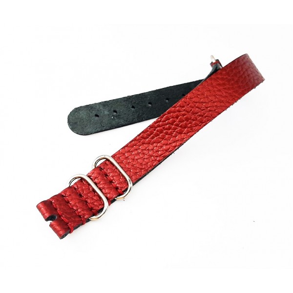 16mm Deri Kordon El Yapımı Deri Kordon Parlak Kırmızı Deri Kordon Nato Kordon Zulu Kordon Watch Strap Watch Band