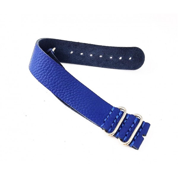 24mm Deri Kordon El Yapımı Deri Kordon Parlak Mavi Deri Kordon Nato Kordon Zulu Kordon Watch Strap Watch Band