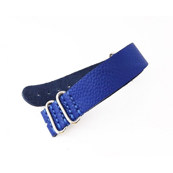 24mm Deri Kordon El Yapımı Deri Kordon Parlak Mavi Deri Kordon Nato Kordon Zulu Kordon Watch Strap Watch Band