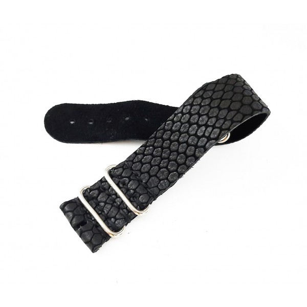 26mm Deri Kordon El Yapımı Deri Kordon Siyah Desen Deri Kordon Nato Kordon Zulu Kordon Watch Strap