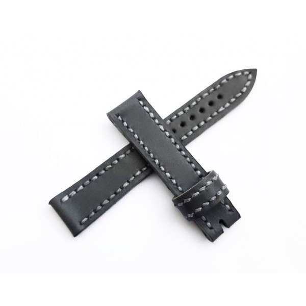 20mm Deri Kordon El Yapımı Gri Deri Kordon Handmade Watch Strap Watch Band Gray