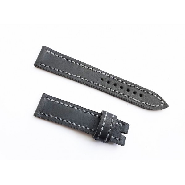 20mm Deri Kordon El Yapımı Gri Deri Kordon Handmade Watch Strap Watch Band Gray