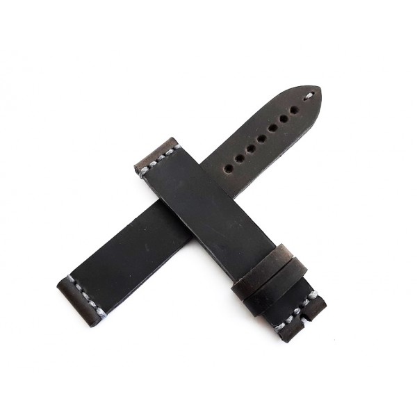 20mm Crazy Deri Kordon El Yapımı Gri Deri Kordon Handmade Watch Strap Watch Band Gray